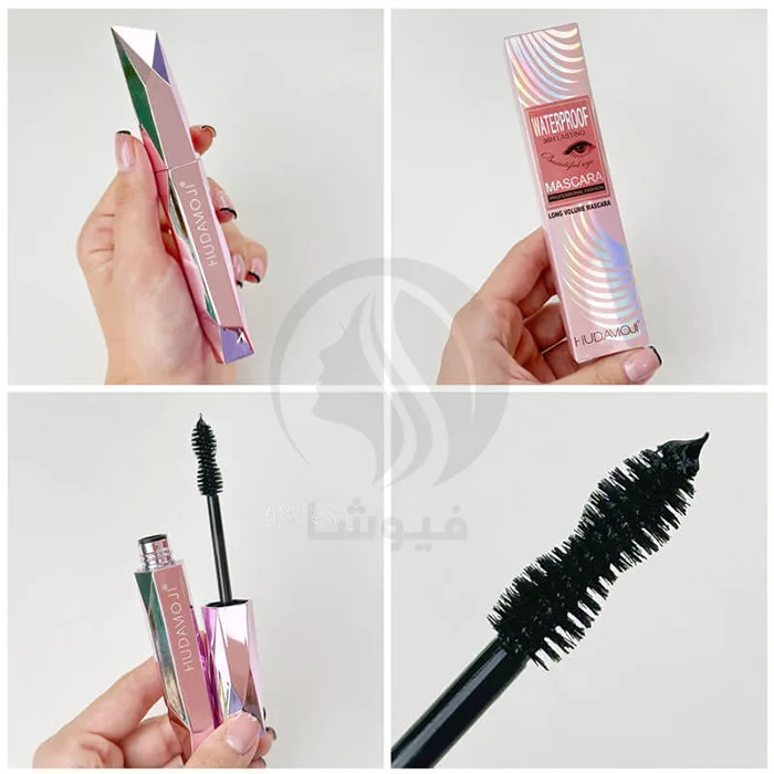 ریمل الماسی ضد اب هدی موجی بلند کننده پرپشت کننده مزه بدون ریزشhudamoji mascara water y