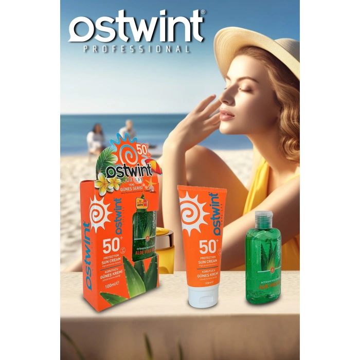کرم ضد افتاب ostwint/به همراه ژل الوورا /اورجینال